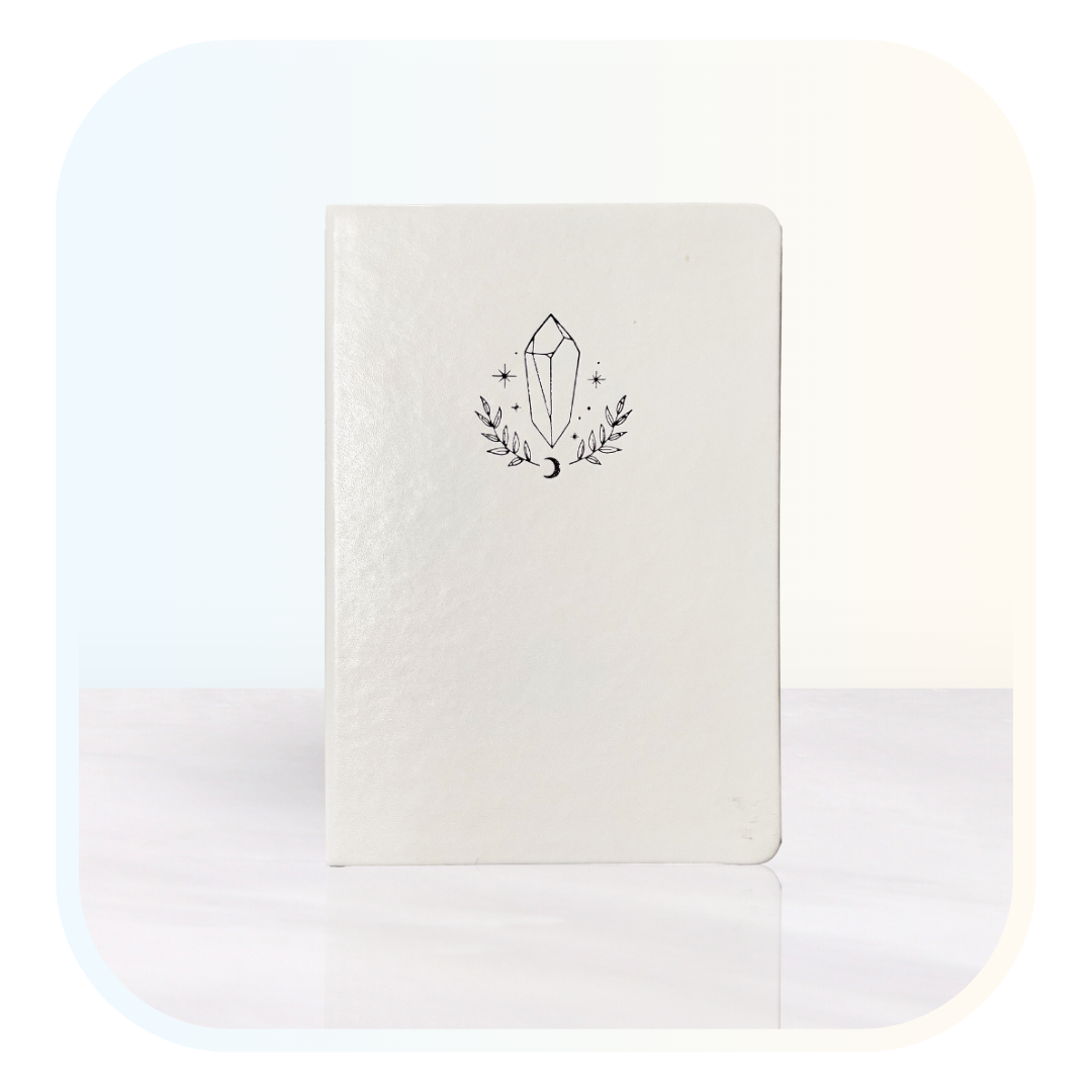 White Crystal Dotted Hardcover Journal – Journey 180