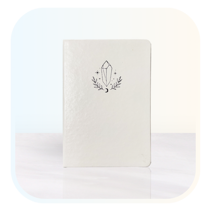 White Crystal Dotted Hardcover Journal