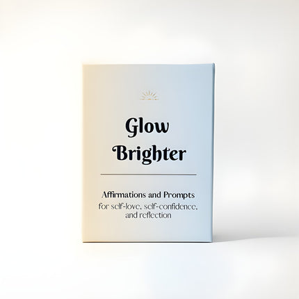 Glow Brighter 52 Positive Affirmation Cards and Reflective Journaling Prompts for Self-Love, Self-Confidence, and Mindfulness with Stand
